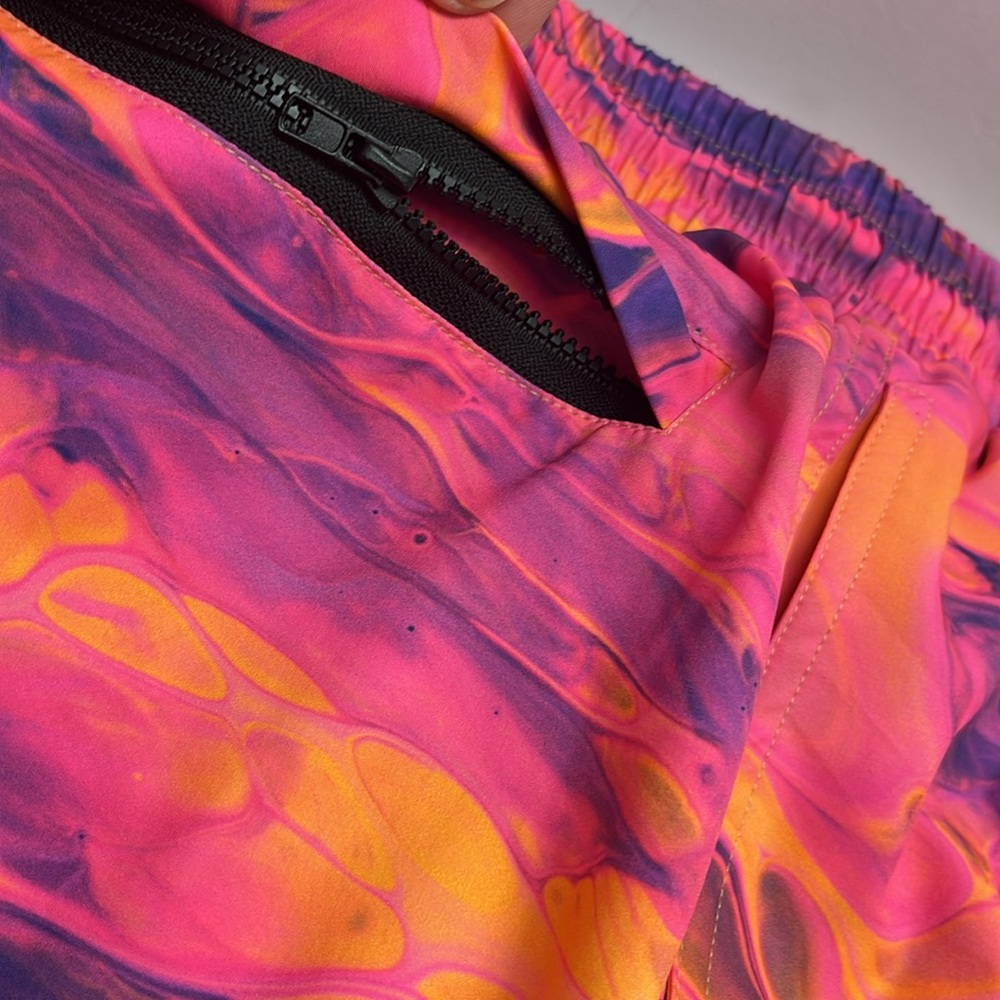 Papi Vibrant Orange and Purple Swim Trunks/ S-XL - Picture 5 of 11